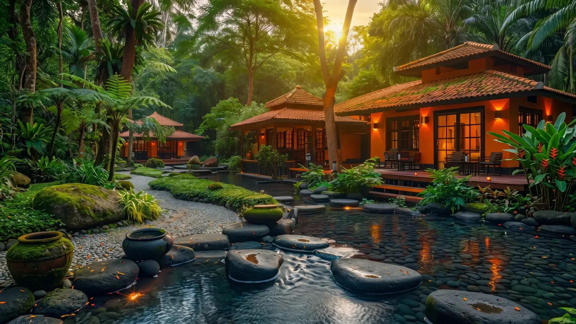 Riverside resort cottages near Dharmasthala, Dakshina Kannada